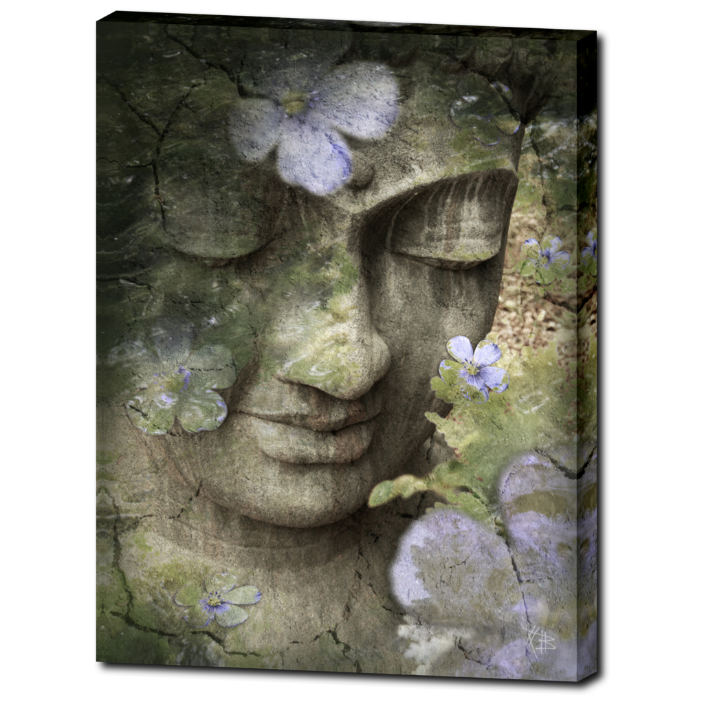 Sage Green Buddha Canvas - Premium Hard Surface Art Canvas - Inner Tranquility - Premium Canvas Gallery Wrap - Fusion Idol Arts - New Mexico Artist Christopher Beikmann