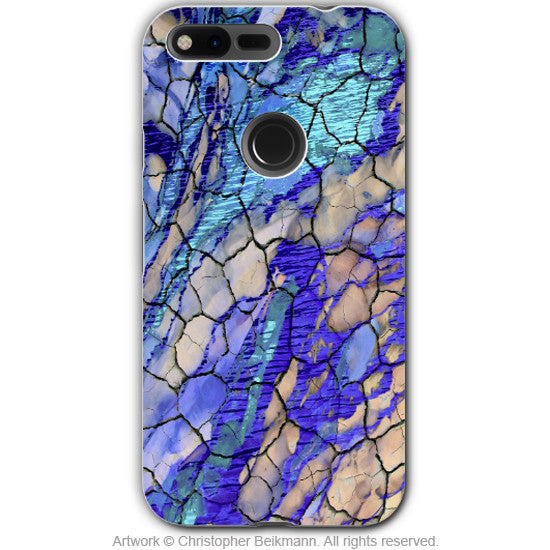 Blue Desert Abstract - Artistic Google Pixel Tough Case - Dual Layer Protection - desert memories - Google Pixel Tough Case - Fusion Idol Arts - New Mexico Artist Christopher Beikmann