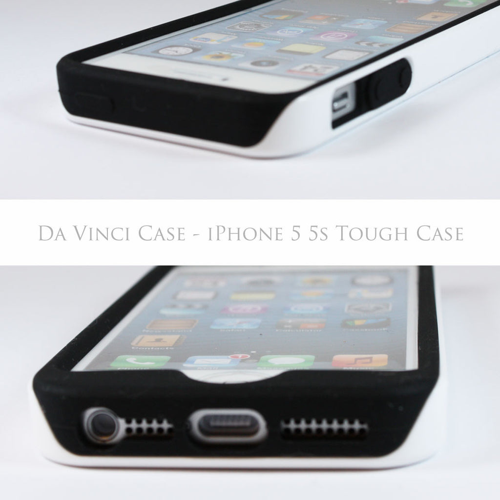 Green Leaf iPhone 5s SE TOUGH Case - Unique iPhone 5s Case with Zen Artwork "Leaf of Knowledge" by Da Vinci Case USA - iPhone 5 5s TOUGH Case - Fusion Idol Arts - New Mexico Artist Christopher Beikmann