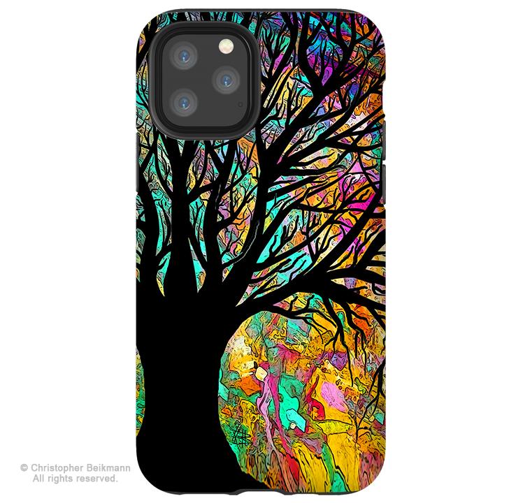 Forbidden Forest - iPhone 12 / 12 Pro / 12 Pro Max / 12 Mini Tough Case Tough Case - Dual Layer Protection for Apple iPhone XI - Colorful Tree Art Case - iPhone 12 Tough Case - Fusion Idol Arts - New Mexico Artist Christopher Beikmann