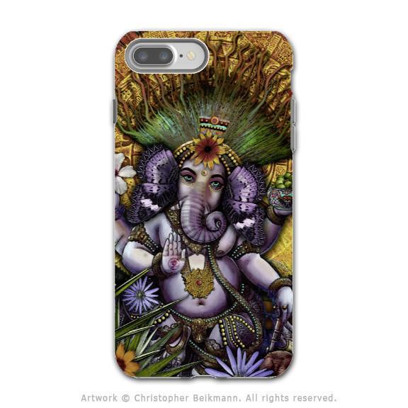 Ganesha Colorful Floral - Artistic iPhone 8 PLUS Tough Case - Dual Layer Protection - Ganesha Maya - iPhone 8 Plus Tough Case - Fusion Idol Arts - New Mexico Artist Christopher Beikmann