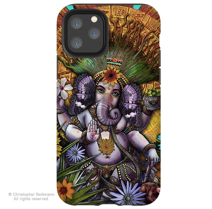 Ganesha Maya - iPhone 11 / 11 Pro / 11 Pro Max Tough Case - Dual Layer Protection for Apple iPhone XI - Hindu Mayan Art Case - iPhone 11 Tough Case - Fusion Idol Arts - New Mexico Artist Christopher Beikmann