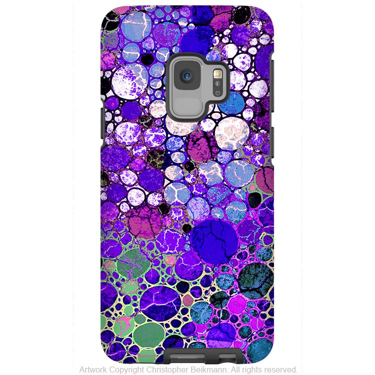 Grape Bubbles - Galaxy S9 / S9 Plus / Note 9 Tough Case - Dual Layer Protection for Samsung S9 - Purple Art Case - Galaxy S9 / S9+ / Note 9 - Fusion Idol Arts - New Mexico Artist Christopher Beikmann