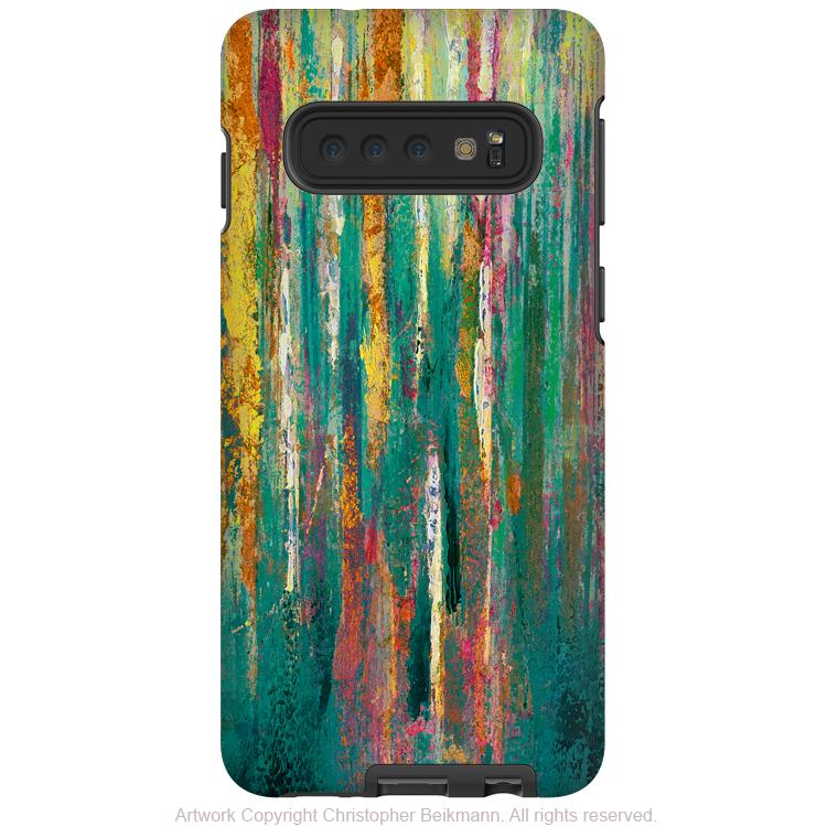 Green Abstractus - Galaxy S10 / S10 Plus / S10E Tough Case - Dual Layer Protection - Colorful Abstract Art Case - Galaxy S10 / S10+ / S10E - Fusion Idol Arts - New Mexico Artist Christopher Beikmann
