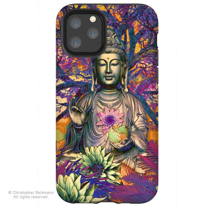 Healing Nature Kwan Yin - iPhone 11 / 11 Pro / 11 Pro Max Tough Case - Dual Layer Protection for Apple iPhone XI - Buddhist Art Case - iPhone 11 Tough Case - Fusion Idol Arts - New Mexico Artist Christopher Beikmann