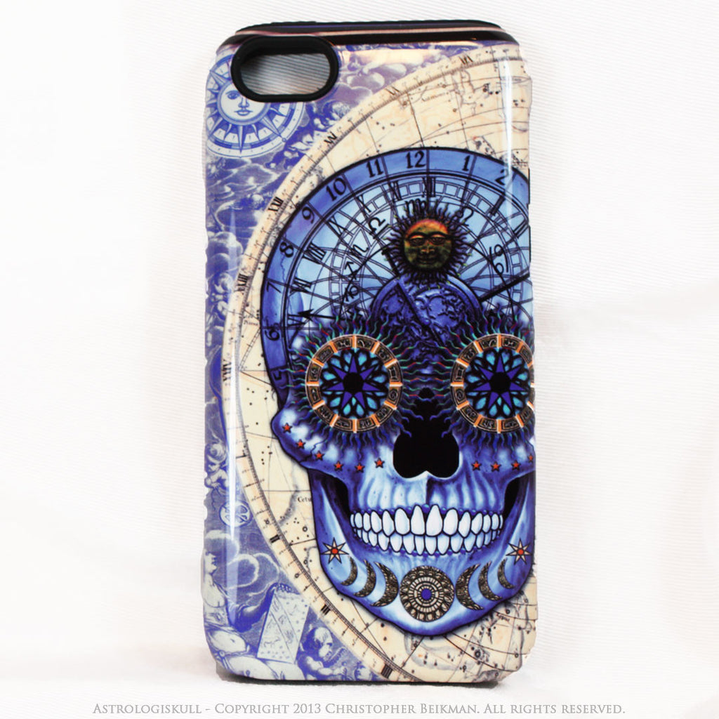 Blue Astrological Skull iPhone 5c TOUGH Case - Astrologiskull - Steampunk Skull iPhone case - iPhone 5c TOUGH Case - Fusion Idol Arts - New Mexico Artist Christopher Beikmann