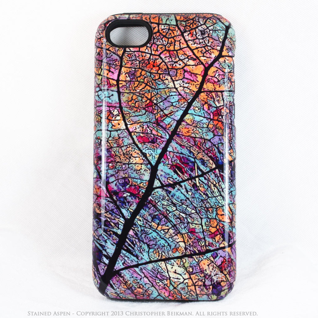 iPhone 5c TOUGH Case - Stained Aspen - Colorful Aspen Leaf Art -  Dual Layer Artistic Case - iPhone 5c TOUGH Case - Fusion Idol Arts - New Mexico Artist Christopher Beikmann