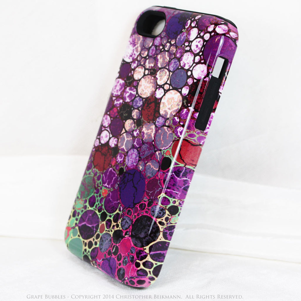 Premium Purple Abstract iPhone 5c TOUGH Case - Grape Bubbles - Dual Layer Case by Da Vinci Case - iPhone 5c TOUGH Case - Fusion Idol Arts - New Mexico Artist Christopher Beikmann