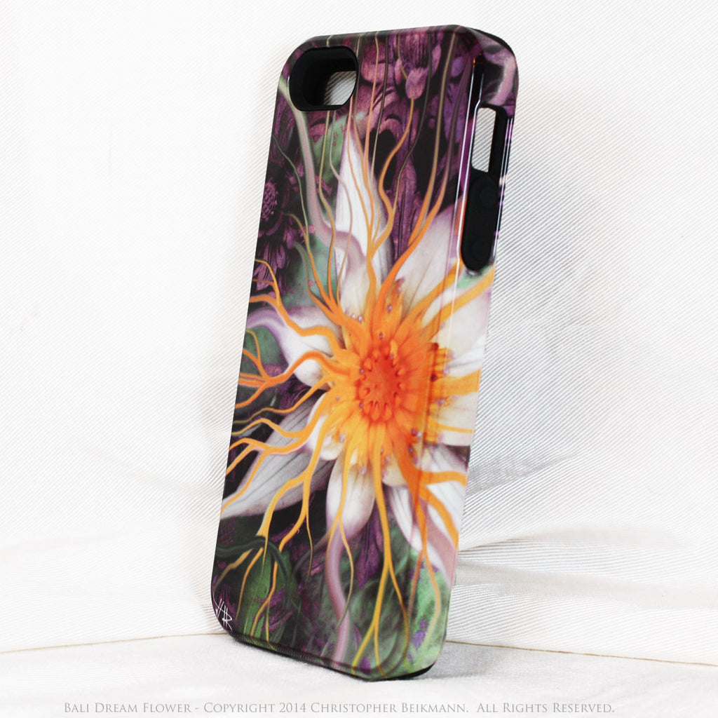 Artistic iPhone 5s SE TOUGH Case - Bali Dream Flower - Lotus Flower Art -  Artisan Case for iPhone 5s SE - iPhone 5 5s TOUGH Case - Fusion Idol Arts - New Mexico Artist Christopher Beikmann