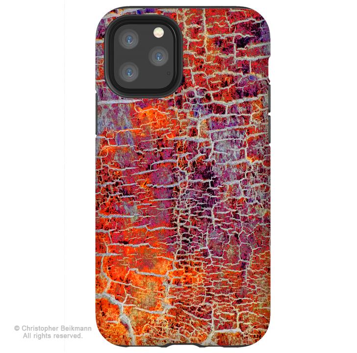 Inferno Crust - iPhone 11 / 11 Pro / 11 Pro Max Tough Case - Dual Layer Protection for Apple iPhone XI - Orange and Red Abstract Art Case - iPhone 11 Tough Case - Fusion Idol Arts - New Mexico Artist Christopher Beikmann