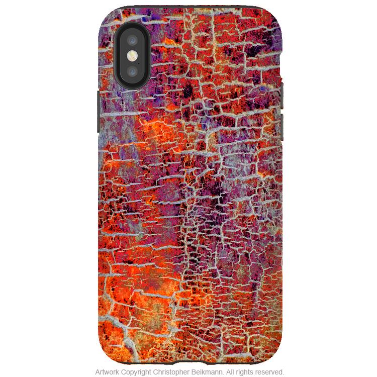 Inferno Crust - iPhone X / XS / XS Max / XR Tough Case - Dual Layer Protection for Apple iPhone 10 - Blue Abstract Art Case - iPhone X Tough Case - Fusion Idol Arts - New Mexico Artist Christopher Beikmann