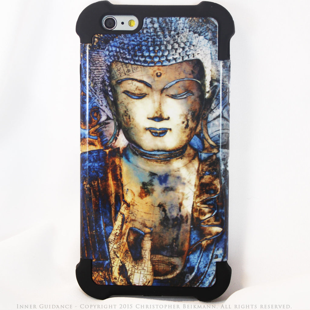 Blue Buddha iPhone 6 Plus - 6s Plus Case - Inner Guidance - iPhone 6 Plus SUPER BUMPER Case - iPhone 6 6s Plus SUPER BUMPER Case - Fusion Idol Arts - New Mexico Artist Christopher Beikmann