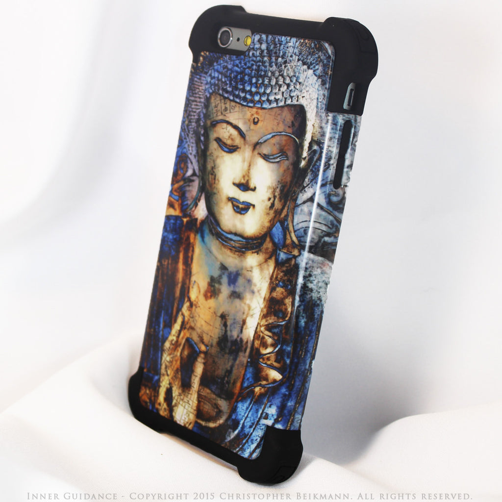Blue Buddha iPhone 6 Plus - 6s Plus Case - Inner Guidance - iPhone 6 Plus SUPER BUMPER Case - iPhone 6 6s Plus SUPER BUMPER Case - Fusion Idol Arts - New Mexico Artist Christopher Beikmann