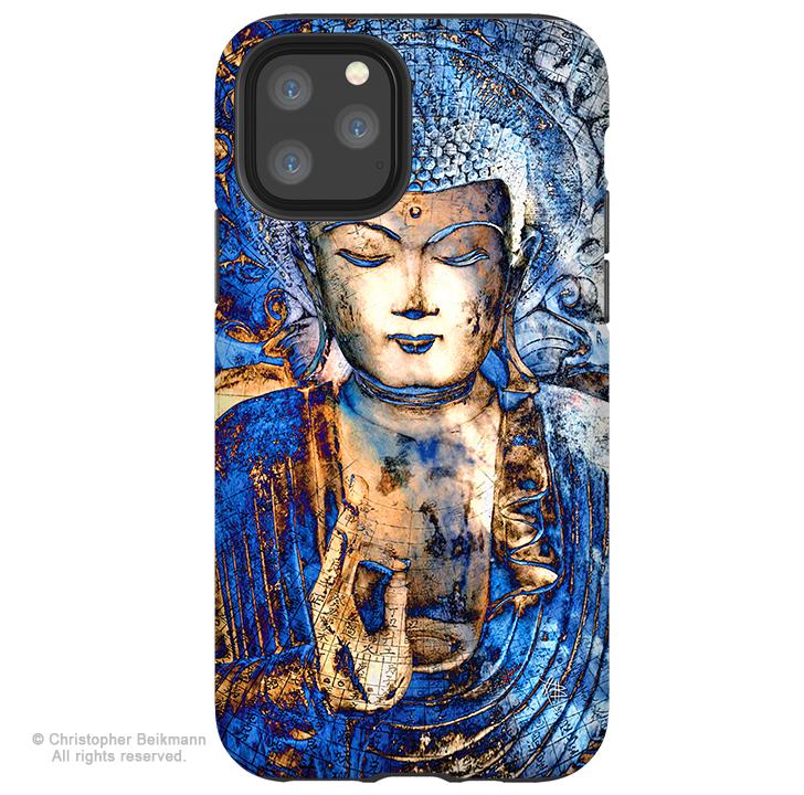 Inner Guidance - Blue Buddha iPhone 12 / 12 Pro / 12 Pro Max / 12 Mini Tough Case Tough Case - Dual Layer Protection for Apple iPhone XI - Buddhist Case - iPhone 12 Tough Case - Fusion Idol Arts - New Mexico Artist Christopher Beikmann