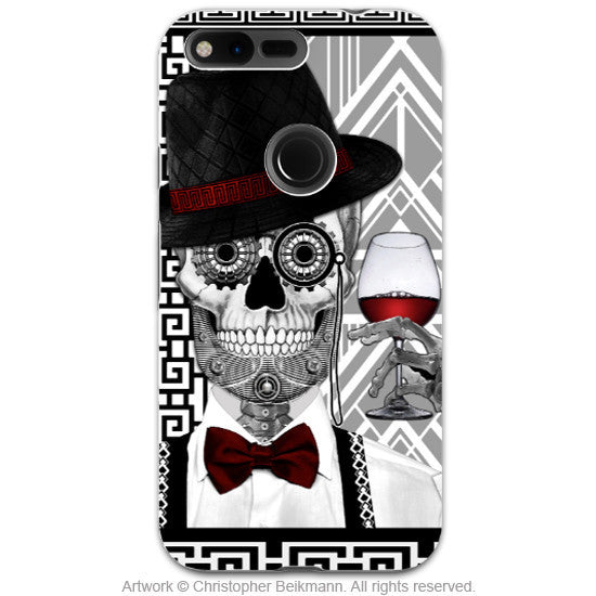 Art Deco Sugar Skull - Google Pixel Tough Case - Dual Layer Protection - Mr jd vanderbone - Google Pixel Tough Case - Fusion Idol Arts - New Mexico Artist Christopher Beikmann