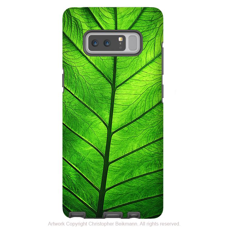 Green Leaf Galaxy Note 8 Case - Abstract Art Case for Samsung Galaxy Note 8 - Leaf of Knowledge - Galaxy Note 8 Tough Case - Fusion Idol Arts - New Mexico Artist Christopher Beikmann