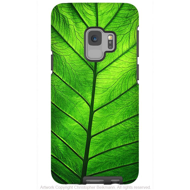 Leaf of Knowledge - Galaxy S9 / S9 Plus / Note 9 Tough Case - Dual Layer Protection for Samsung S9 - Green Leaf Art Case - Galaxy S9 / S9+ / Note 9 - Fusion Idol Arts - New Mexico Artist Christopher Beikmann