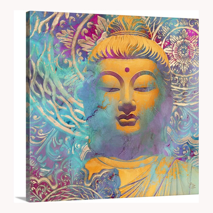 Colorful Buddha Art Canvas - Modern Zen Decor - The Light of Truth - Premium Canvas Gallery Wrap - Fusion Idol Arts - New Mexico Artist Christopher Beikmann