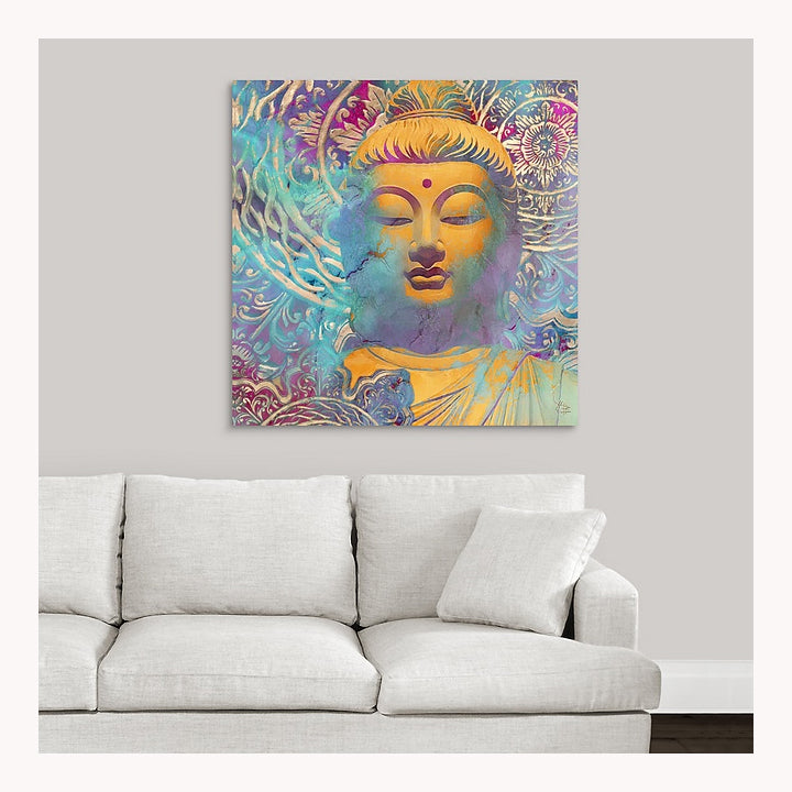 Colorful Buddha Art Canvas - Modern Zen Decor - The Light of Truth - Premium Canvas Gallery Wrap - Fusion Idol Arts - New Mexico Artist Christopher Beikmann