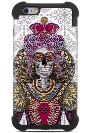 Mary Queen of Skulls iPhone 6 Plus - 6s Plus Case - Renaissance Sugar Skull Queen - iPhone 6 6s Plus SUPER BUMPER Case - Fusion Idol Arts - New Mexico Artist Christopher Beikmann