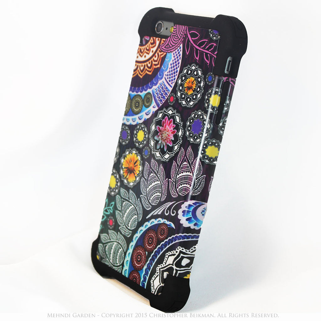Colorful Paisley iPhone 6 Plus - 6s Plus Case - Mehndi Garden - Floral iPhone 6 Plus SUPER BUMPER Case - iPhone 6 6s Plus SUPER BUMPER Case - Fusion Idol Arts - New Mexico Artist Christopher Beikmann