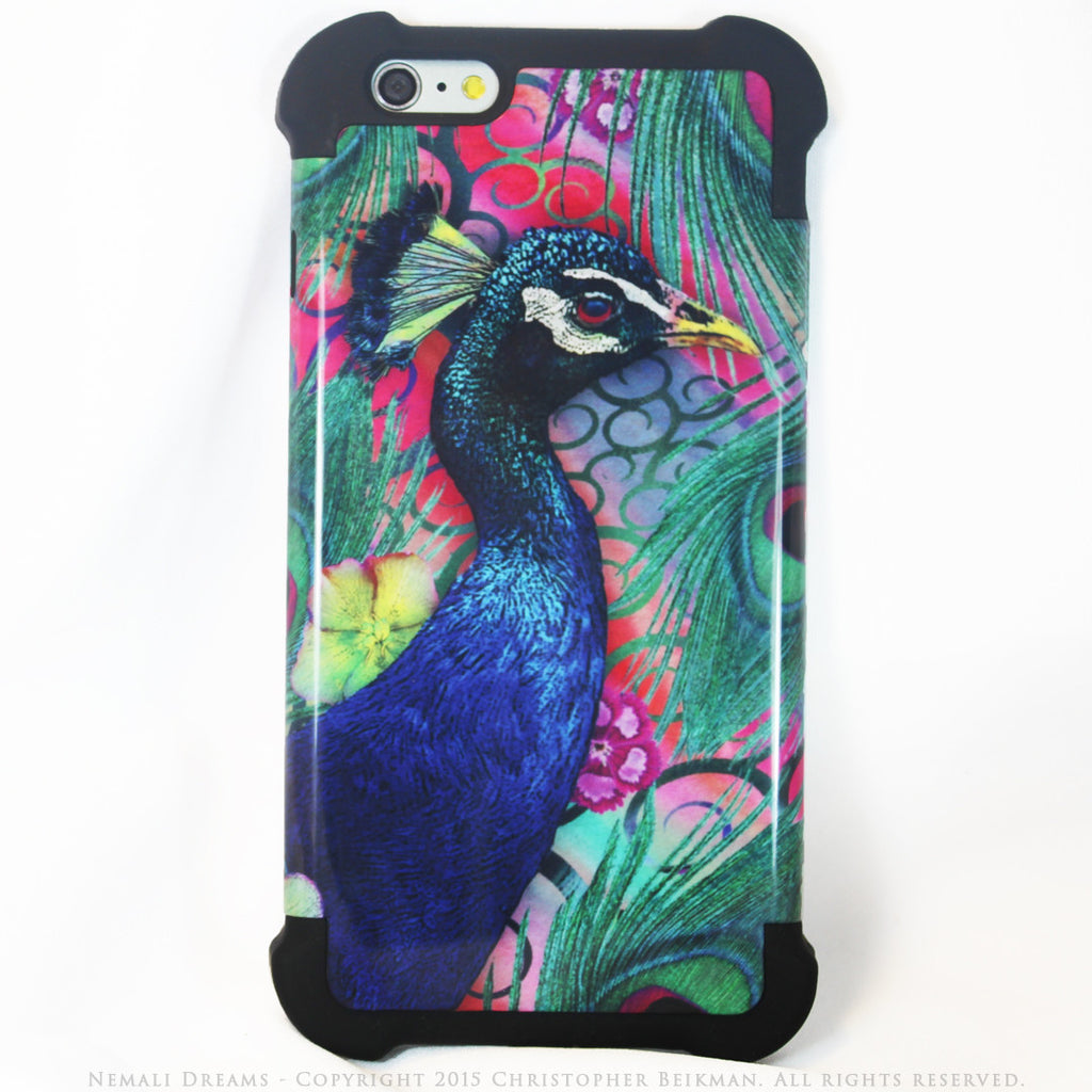 Colorful Peacock Floral - Nemali Dreams - iPhone 6 Plus - 6s Plus SUPER BUMPER Case - iPhone 6 6s Plus SUPER BUMPER Case - Fusion Idol Arts - New Mexico Artist Christopher Beikmann
