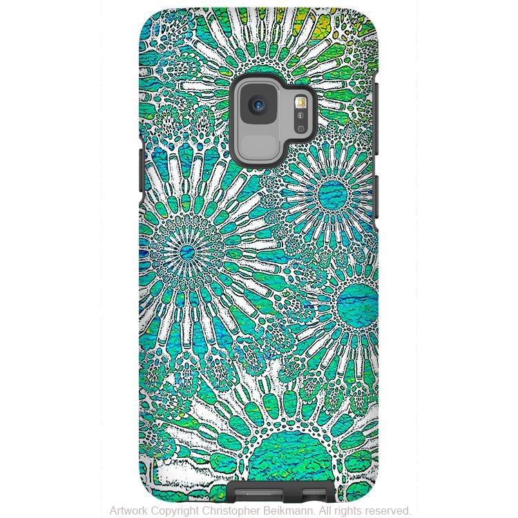 Ocean Lace - Galaxy S9 / S9 Plus / Note 9 Tough Case - Dual Layer Protection for Samsung S9 - Turquoise Art Case - Galaxy S9 / S9+ / Note 9 - Fusion Idol Arts - New Mexico Artist Christopher Beikmann