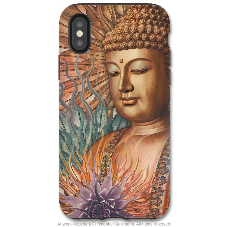 Proliferation of Peace Buddha - iPhone X / XS / XS Max / XR Tough Case - Dual Layer Protection for Apple iPhone 10 - Zen Buddhist Art Case - iPhone X Tough Case - Fusion Idol Arts - New Mexico Artist Christopher Beikmann