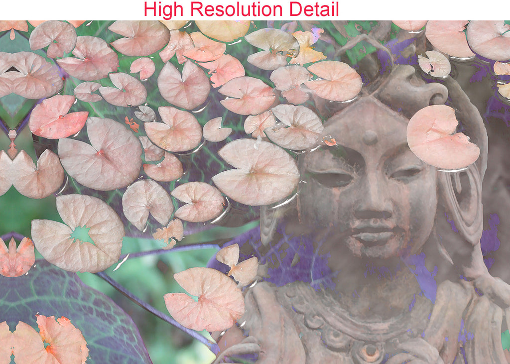 Pastel Kwan Yin Goddess and Lotus Flower Art Canvas - Reflections - Premium Canvas Gallery Wrap - Fusion Idol Arts - New Mexico Artist Christopher Beikmann