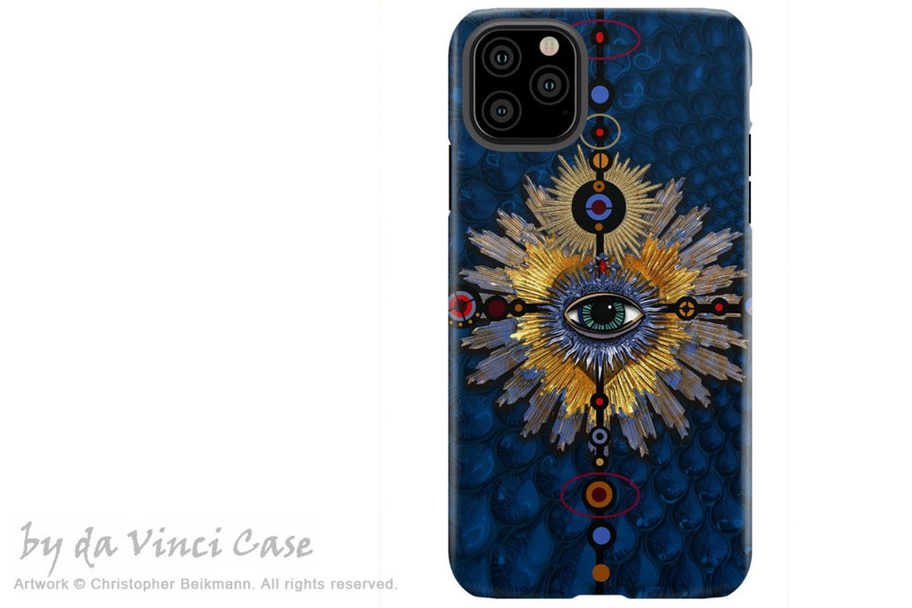 Sapphire Miracle Eye - iPhone 12 / 12 Pro / 12 Pro Max / 12 Mini Tough Case Tough Case - Dual Layer Protection for Apple iPhone XI - Esoteric Art Case - iPhone 12 Tough Case - Fusion Idol Arts - New Mexico Artist Christopher Beikmann