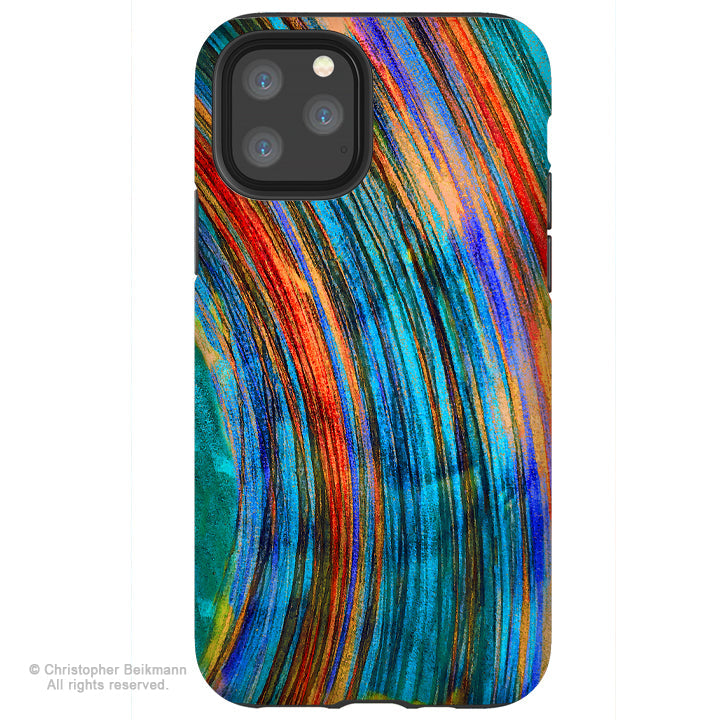 Saturno - iPhone 13 / 13 Pro / 13 Pro Max / 13 Mini Tough Case - Blue and Red Abstract Art Case - iPhone 13 Tough Case - Fusion Idol Arts - New Mexico Artist Christopher Beikmann