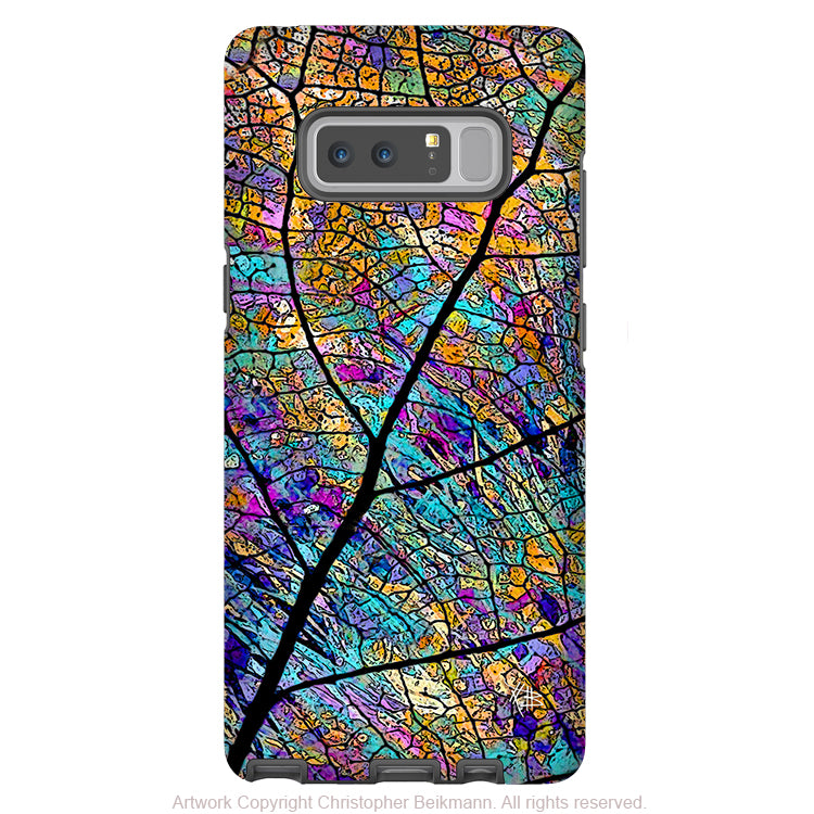 Colorful Aspen Leaf Galaxy Note 8 Case - Abstract Art Case for Samsung Galaxy Note 8 - Stained Aspen - Galaxy Note 8 Tough Case - Fusion Idol Arts - New Mexico Artist Christopher Beikmann