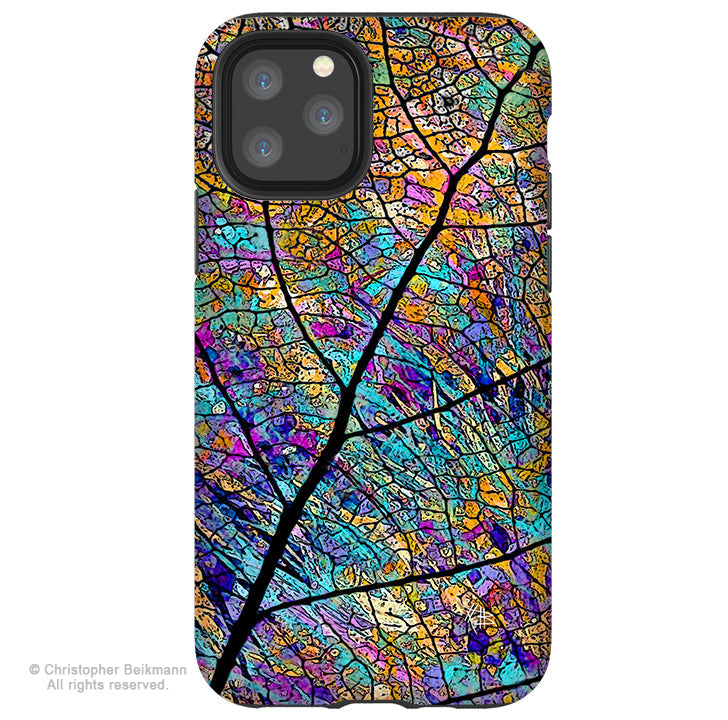 Stained Aspen - iPhone 13 / 13 Pro / 13 Pro Max / 13 Mini Tough Case - Colorful Leaf Art Case - iPhone 13 Tough Case - Fusion Idol Arts - New Mexico Artist Christopher Beikmann