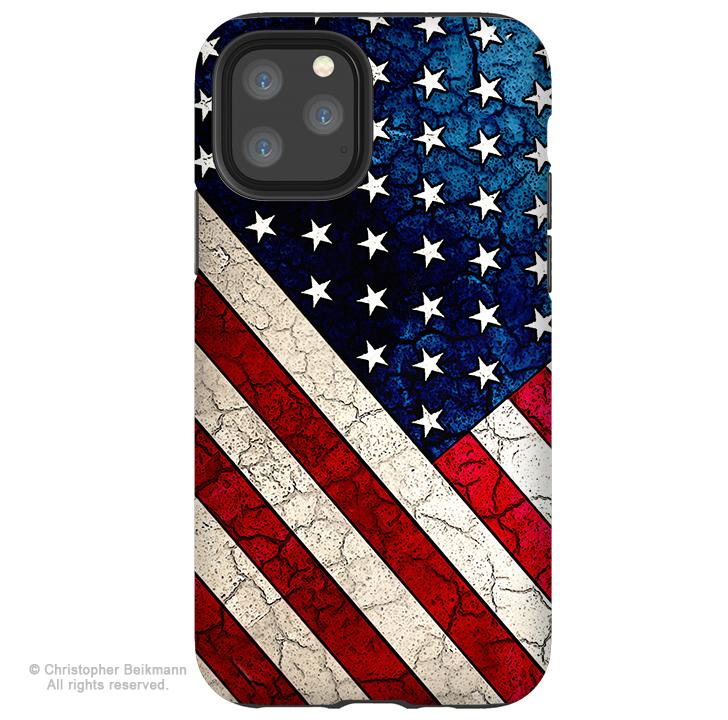 Stars and Stripes - iPhone 11 / 11 Pro / 11 Pro Max Tough Case - Dual Layer Protection for Apple iPhone XI - American Flag Art Case - iPhone 11 Tough Case - Fusion Idol Arts - New Mexico Artist Christopher Beikmann