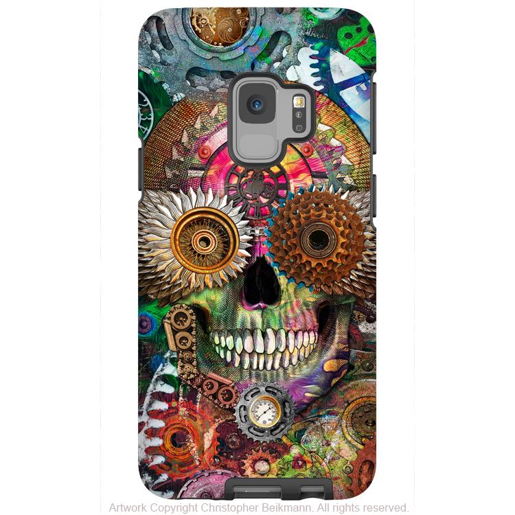 Steampunk Mechaniskull - Galaxy S9 / S9 Plus / Note 9 Tough Case - Dual Layer Protection - Galaxy S9 / S9+ / Note 9 - Fusion Idol Arts - New Mexico Artist Christopher Beikmann