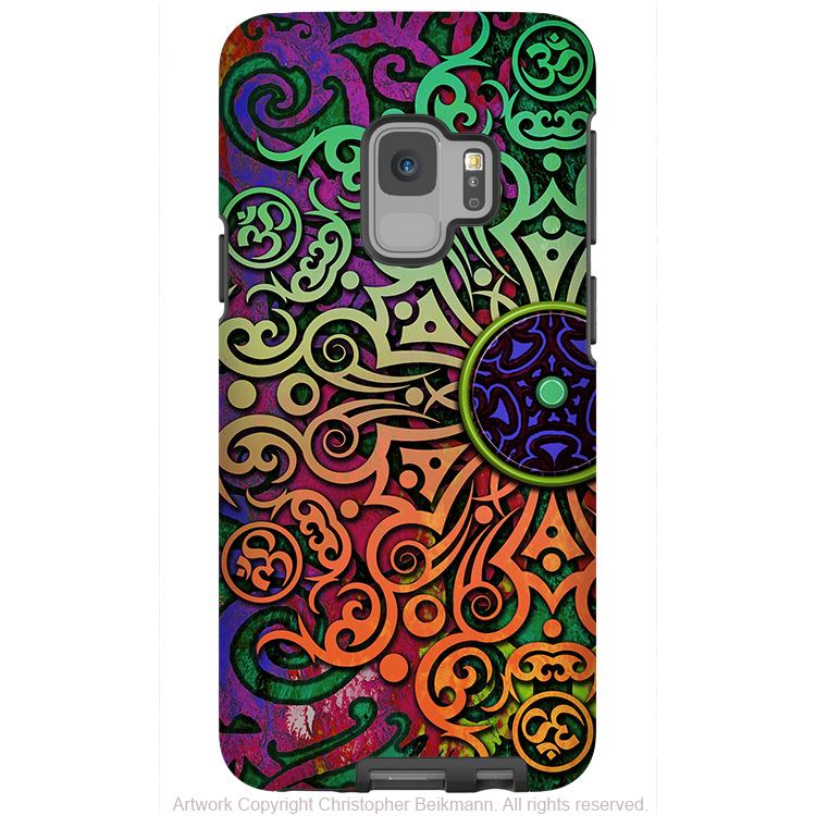 Tribal Mandala - Galaxy S9 / S9 Plus / Note 9 Tough Case - Dual Layer Protection for Samsung S9 - Colorful Om Case - Galaxy S9 / S9+ / Note 9 - Fusion Idol Arts - New Mexico Artist Christopher Beikmann