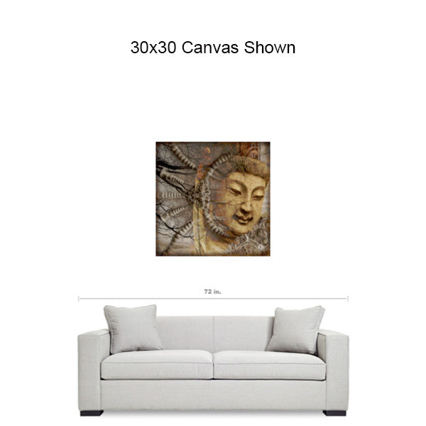 Earth Tone Kwan Yin Buddhist Goddess Art Canvas - A Cry Is Heard - Premium Canvas Gallery Wrap - Fusion Idol Arts - New Mexico Artist Christopher Beikmann