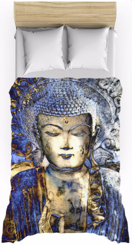 Blue Buddha Duvet Cover - Inner Guidance - Duvet Cover - Fusion Idol Arts - New Mexico Artist Christopher Beikmann