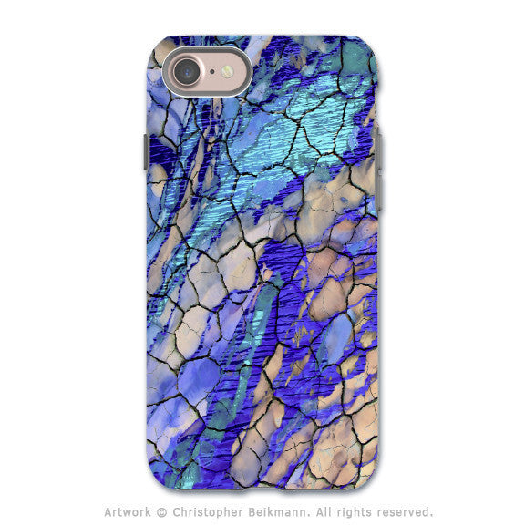 Blue Desert Abstract - Artistic iPhone 8 Tough Case - Dual Layer Protection - Desert Memories - iPhone 8 Tough Case - Fusion Idol Arts - New Mexico Artist Christopher Beikmann