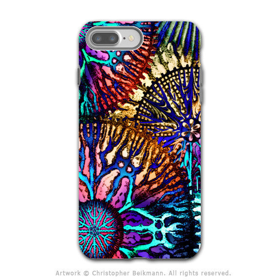 Colorful Abstract Coral - Artistic iPhone 7 PLUS - 7s PLUS Tough Case - Dual Layer Protection - Cosmic Star Coral - iPhone 7 Plus Tough Case - Fusion Idol Arts - New Mexico Artist Christopher Beikmann