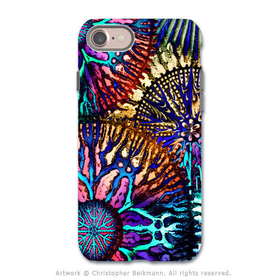 Colorful Abstract Coral - Artistic iPhone 8 Tough Case - Dual Layer Protection - Cosmic Star Coral - iPhone 8 Tough Case - Fusion Idol Arts - New Mexico Artist Christopher Beikmann