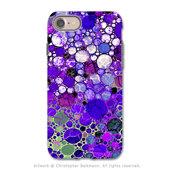 Purple Bubble Abstract - Artistic iPhone 8 Tough Case - Dual Layer Protection - Grape Bubbles - iPhone 8 Tough Case - Fusion Idol Arts - New Mexico Artist Christopher Beikmann