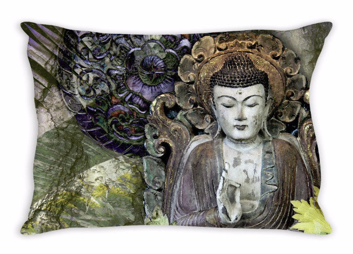 Fall Color Buddha Pillow - Autumn Wisdom - Throw Pillow - Fusion Idol Arts - New Mexico Artist Christopher Beikmann