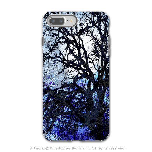 Blue Tree Abstract - Artistic iPhone 7 PLUS - 7s PLUS Tough Case - Dual Layer Protection - Moonlit Night - iPhone 7 Plus Tough Case - Fusion Idol Arts - New Mexico Artist Christopher Beikmann