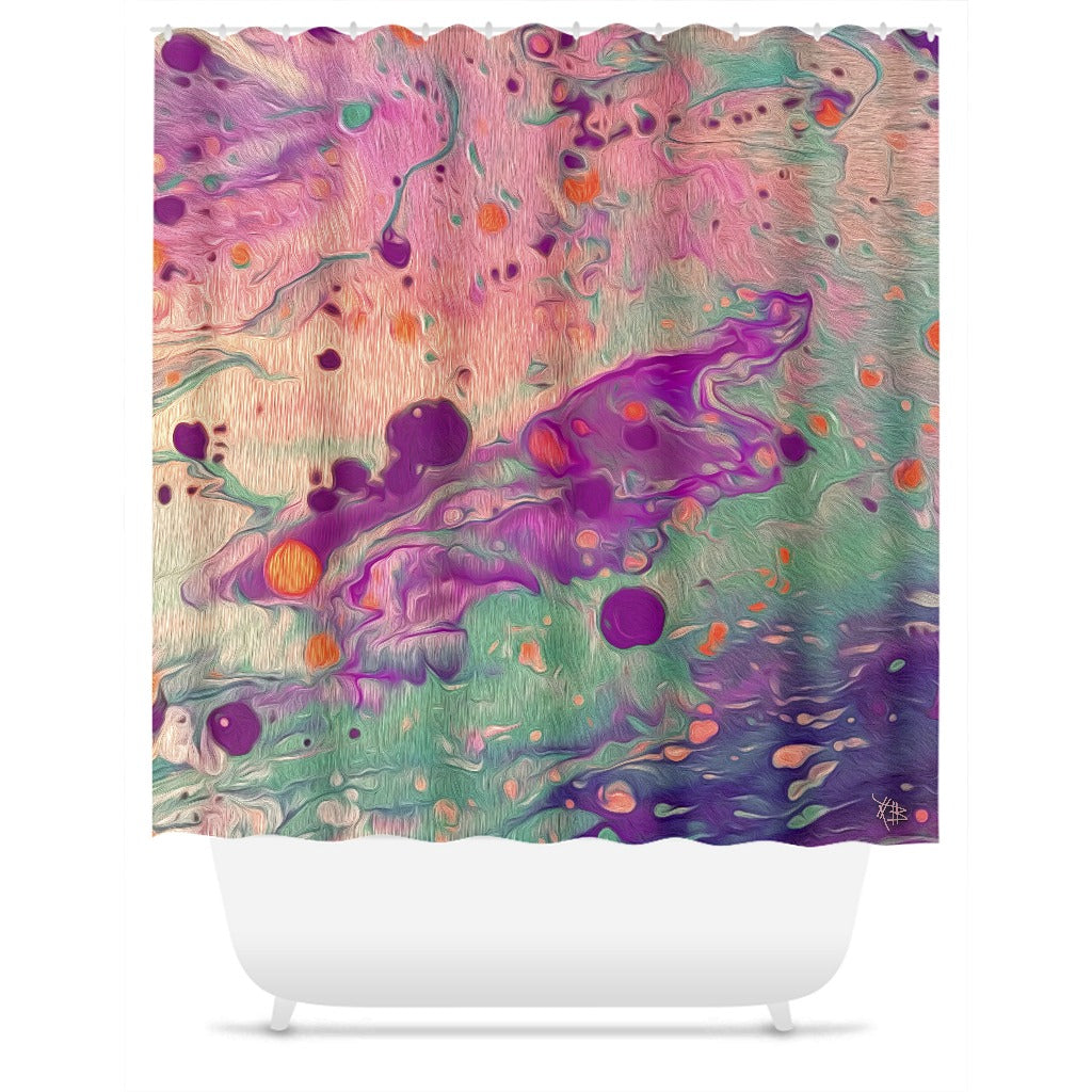 Liquid Dreamscape Colorful Abstract Shower Curtain -  - Fusion Idol Arts - New Mexico Artist Christopher Beikmann
