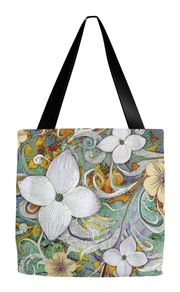 Spring Flower Art Tote Bag - Sangria Flora - Tote Bag - Fusion Idol Arts - New Mexico Artist Christopher Beikmann