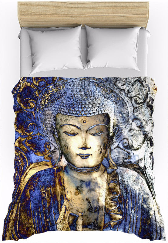 Blue Buddha Duvet Cover - Inner Guidance - Duvet Cover - Fusion Idol Arts - New Mexico Artist Christopher Beikmann