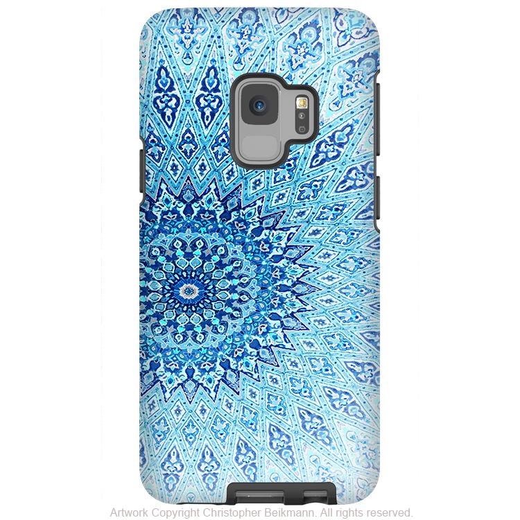 Cloud Mandala - Galaxy S9 / S9 Plus / Note 9 Tough Case - Dual Layer Protection for Samsung S9 - Blue Zen Case - Galaxy S9 / S9+ / Note 9 - Fusion Idol Arts - New Mexico Artist Christopher Beikmann