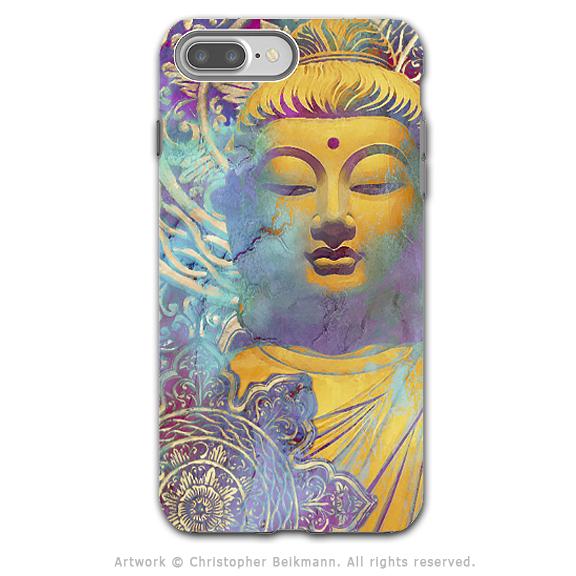 Colorful pastel Buddha art - Artistic iPhone 8 Plus Tough Case - Dual Layer Protection - Light of Truth - iPhone 8 Plus Tough Case - Fusion Idol Arts - New Mexico Artist Christopher Beikmann