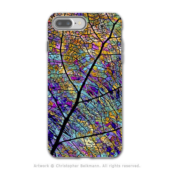 Colorful Aspen Leaf - Artistic iPhone 7 PLUS - 7s PLUS Tough Case - Dual Layer Protection - Stained Aspen - iPhone 7 Plus Tough Case - Fusion Idol Arts - New Mexico Artist Christopher Beikmann